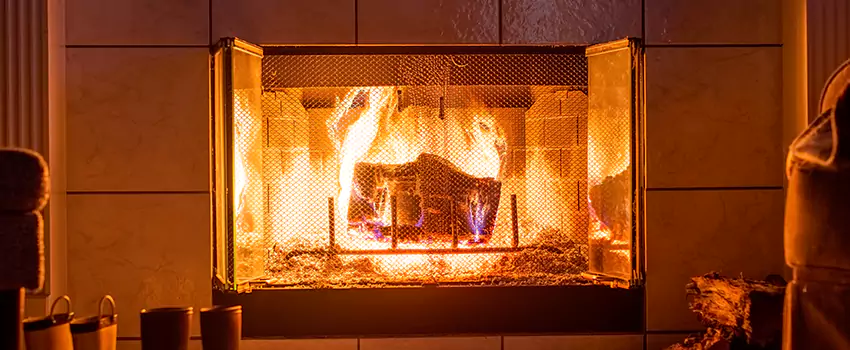 Mendota Hearth Landscape Fireplace Installation in Drexel Hill, Pennsylvania